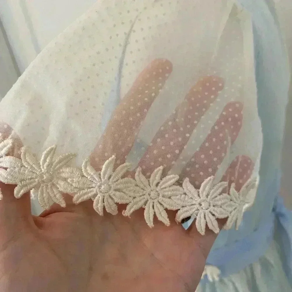 Vintage Handmade Girls Size L/XL Cottagecore White Dress